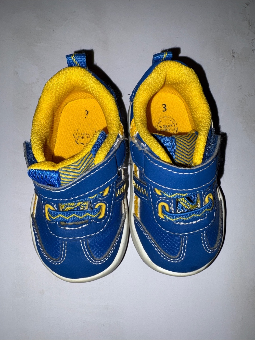 wonder nation Blue and Yellow Toddler Sneakers with Hook-and-Loop Strap